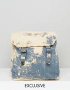 Reclaimed Vintage Bleach Washed Backpack - Blue