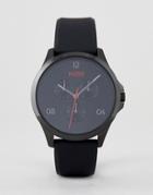 Hugo 1530034 Risk Silicone Strap Watch In Black - Black