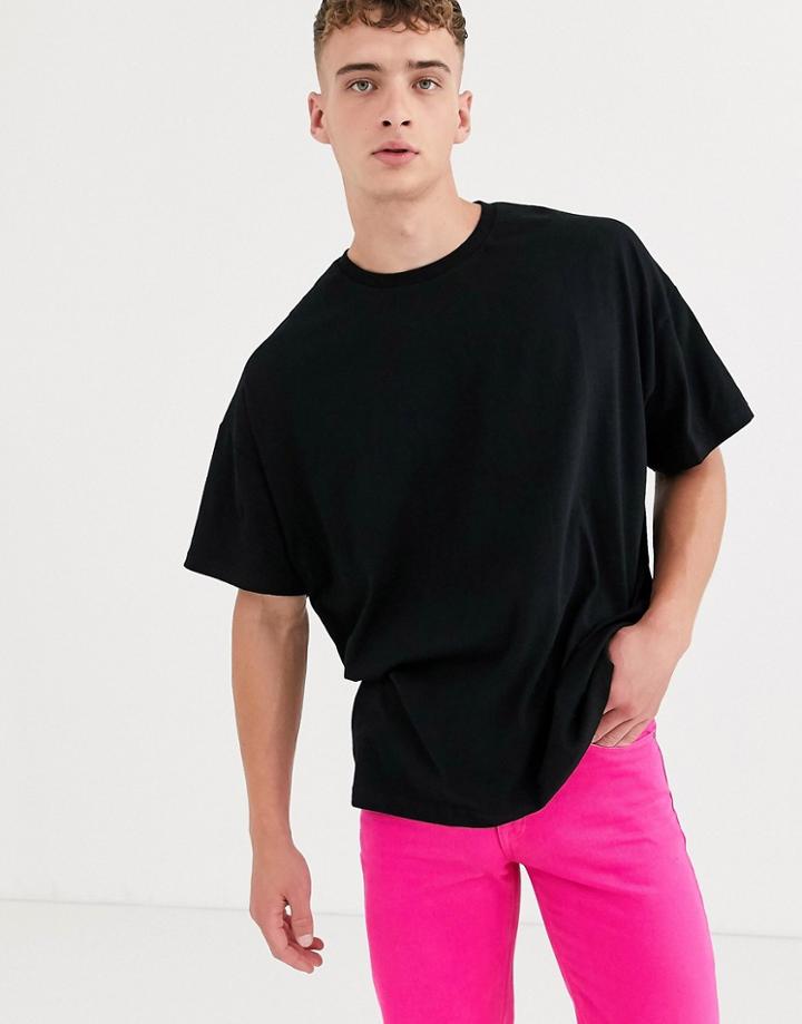 Asos Design Oversized T-shirt With Crew Neck In Black