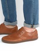 Fred Perry Byron Low Leather Brogue Sneakers - Tan