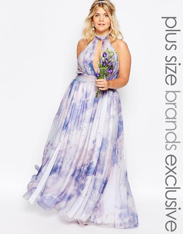 Fame And Partners Plus River Pastel Maxi Dress - Multi
