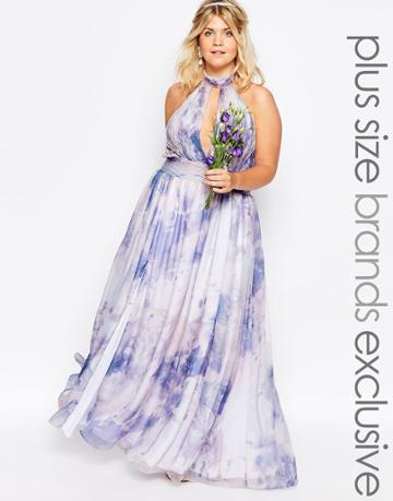 Fame And Partners Plus River Pastel Maxi Dress - Multi