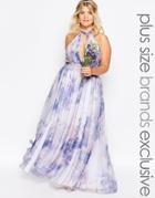 Fame And Partners Plus River Pastel Maxi Dress - Multi