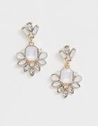 Asos Design Earrings In Pretty Jewel Design In Gold