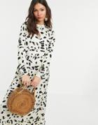 Pieces Abstract Maxi Smock Dress