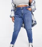 Noisy May Curve Katy Slim Leg Jeans In Mid Blue Wash-blues