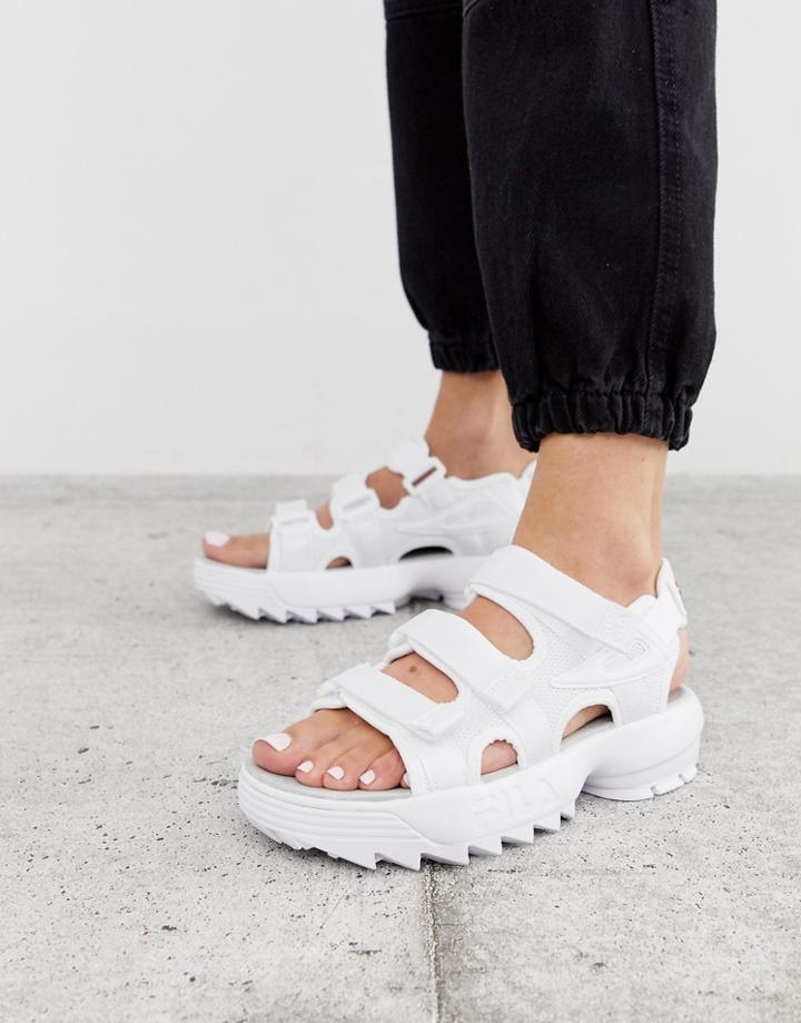 Fila White Disruptor Sandals