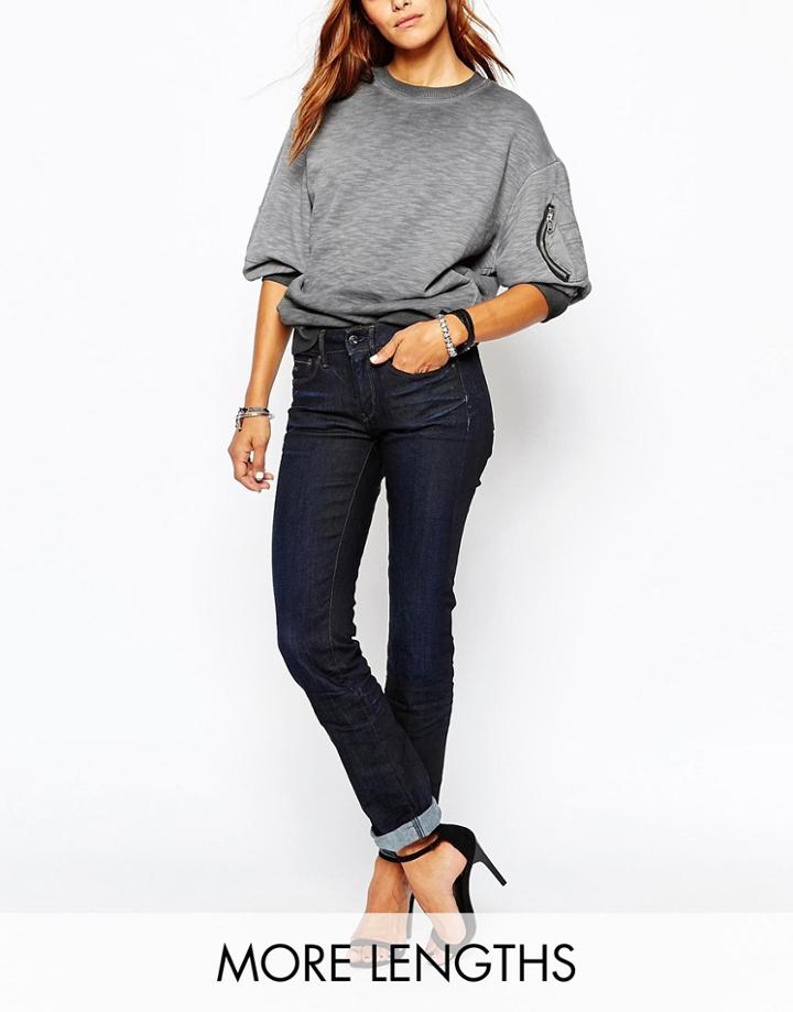 G-star 3301 Contour High Waist Straight Leg Jeans - Rinse Wash Blue