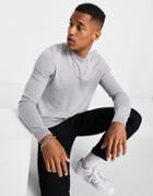 Asos Design Cotton Sweater In Gray-grey
