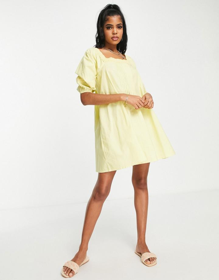 Influence Square Neck Mini Dress In Yellow