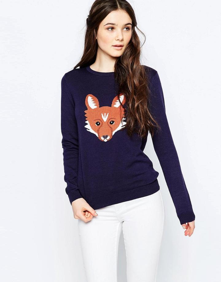 Sugarhill Boutique Nita Fox Sweater - Navy