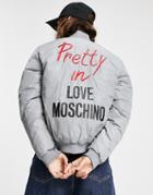 Love Moschino Reversive Quilted Bomber Jacket In Black