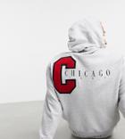 Asos Design Oversized Hoodie With Applique Chicago City Print-white