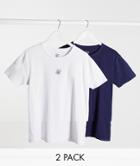 Siksilk 2 Pack Lounge T-shirts In Navy And White-multi