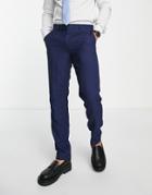 Harry Brown Wedding Slim Fit Suit Pants In Blue Melange-navy