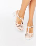 Zaxy Dream Heeled Shoes - Nude Contrast