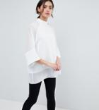 Asos Tall Sheer And Solid Oversize Tee - White