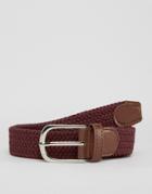 New Look Woven Belt In Burgundy - Red