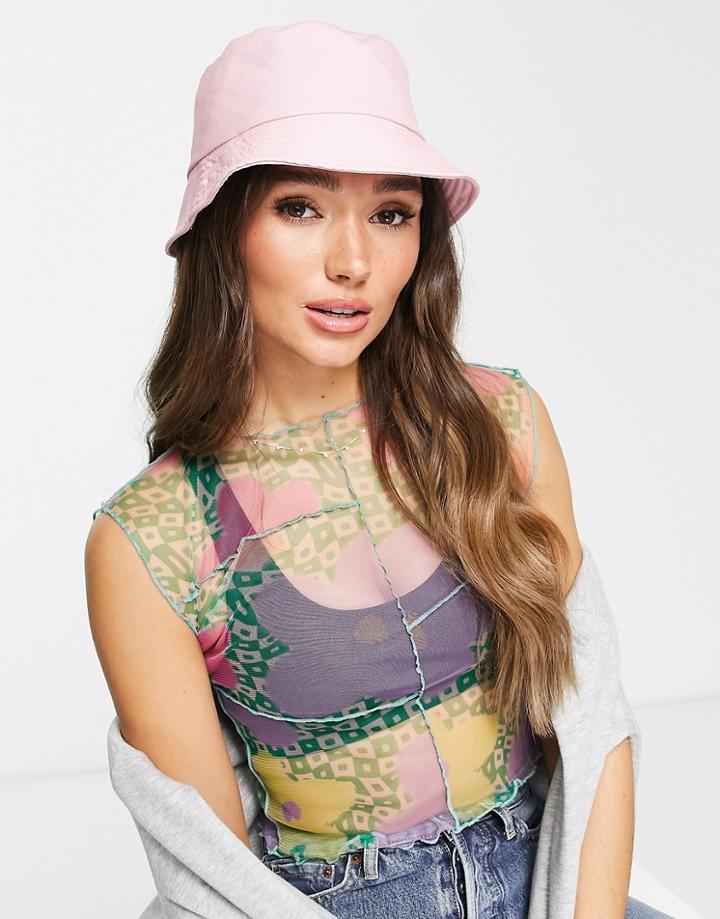 Topshop Bucket Hat In Pink