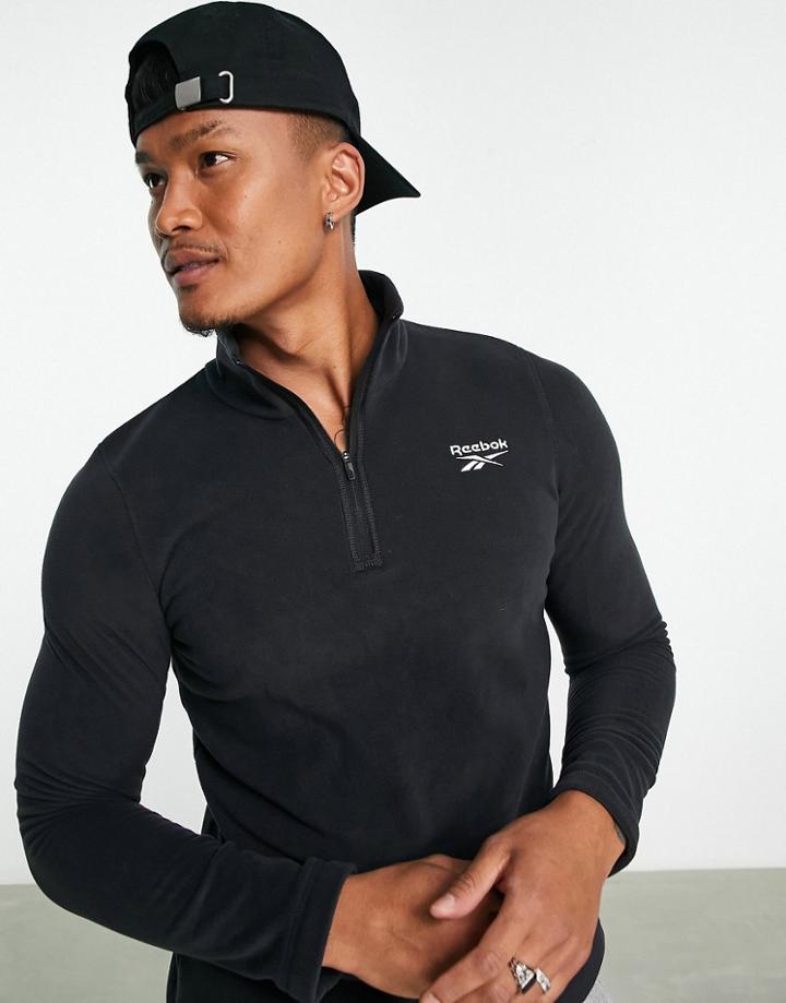 Reebok Quarter Zip Fleece In Black