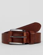Ted Baker Tirre Leather Belt With Contrast Stitch - Tan