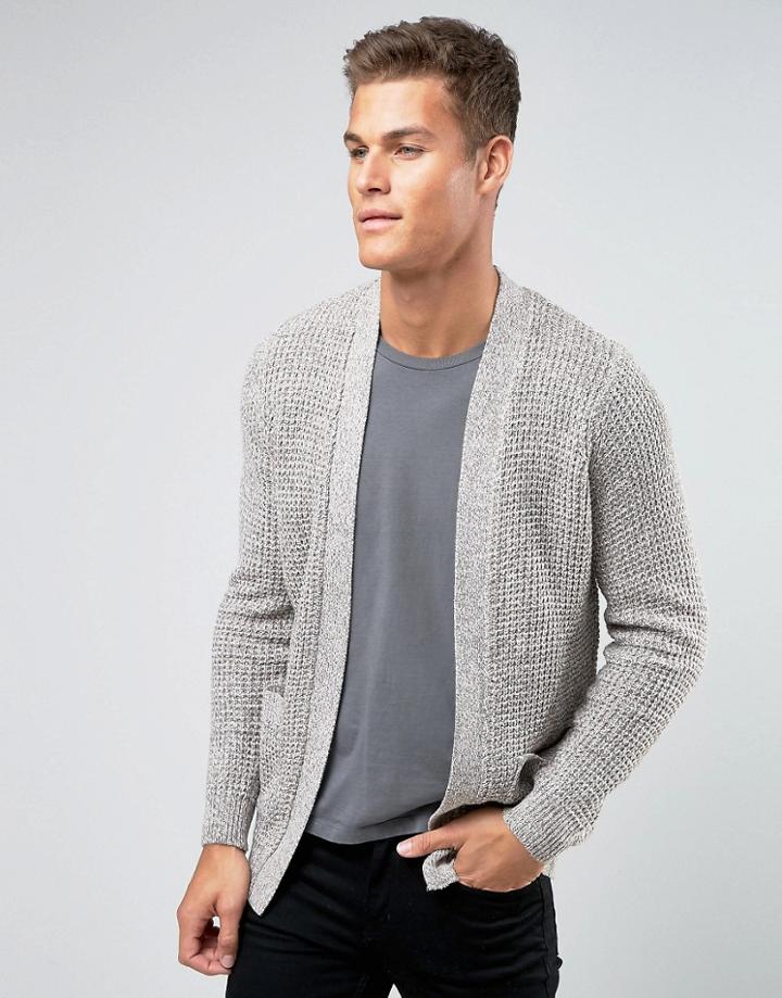 Pull & Bear Cardigan In Brown Marl - Brown