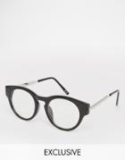 Jeepers Peepers Round Clear Lens Glasses - Black