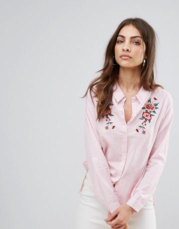 Influence Embroidered Shirt - Red