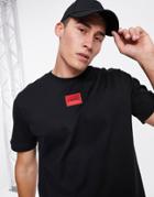 Hugo Diragolino Coordinating Contrast Box Logo T-shirt In Black