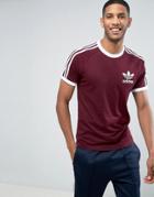 Adidas Originals California T-shirt In Red Br7005 - Red