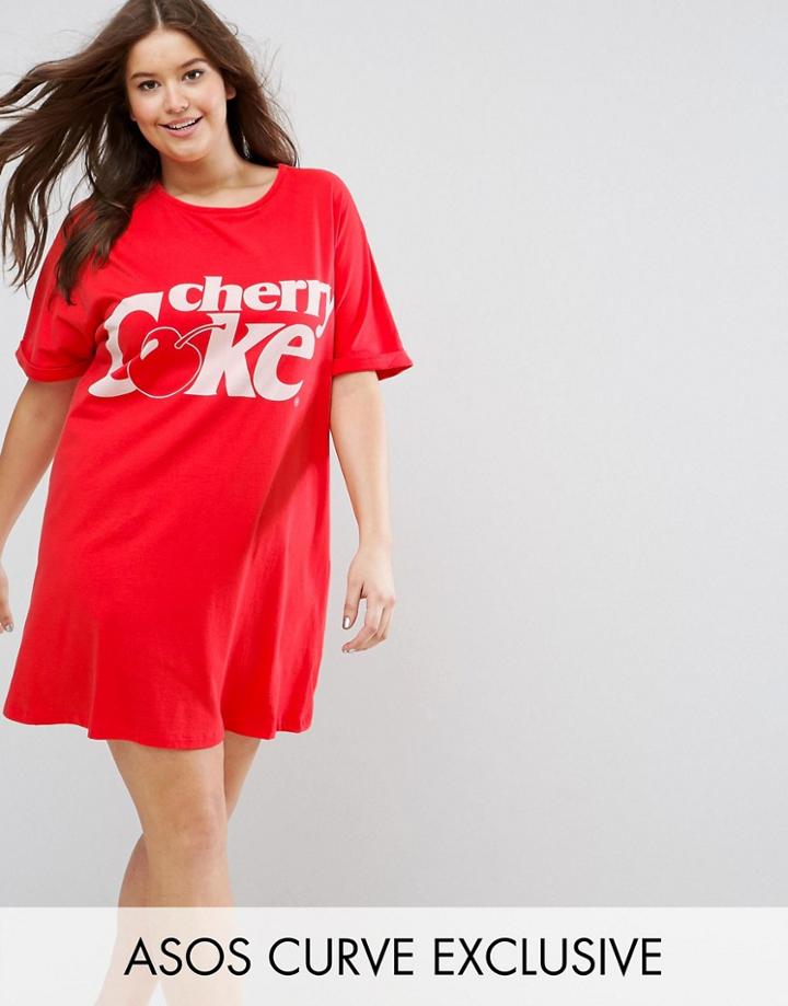 Asos Curve Cherry Coke Sleep Tee - Multi