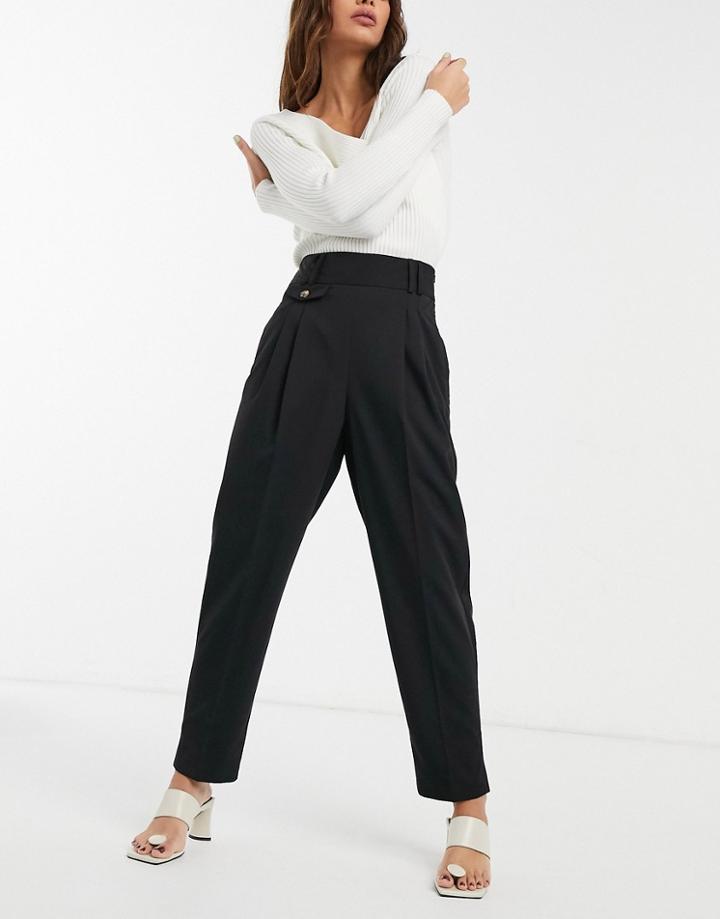 Asos Design Tailored Smart High Waist Balloon Pants In Black