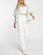 Miss Selfridge High Rise Relaxed Dad Jeans In White