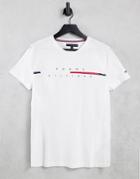 Tommy Hilfiger Corp Split Logo T-shirt In White
