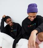 Asos Design X Glaad & Oversized Sweatshirt With Embroidery-black