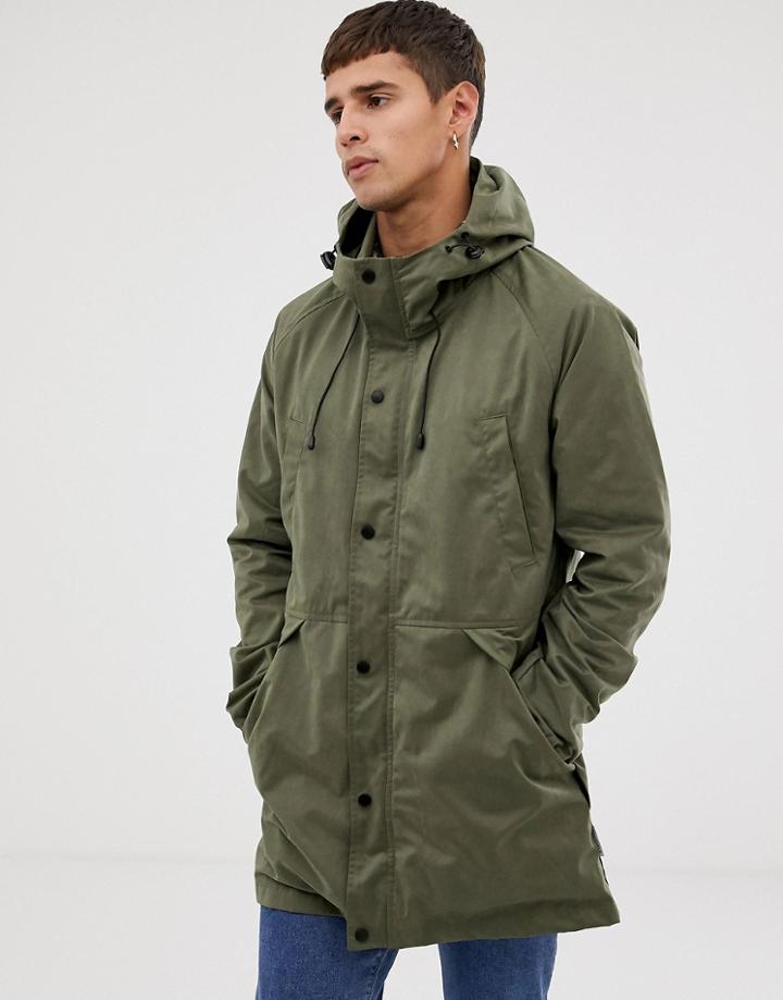 Bellfield Light Weight Parka In Khaki - Green