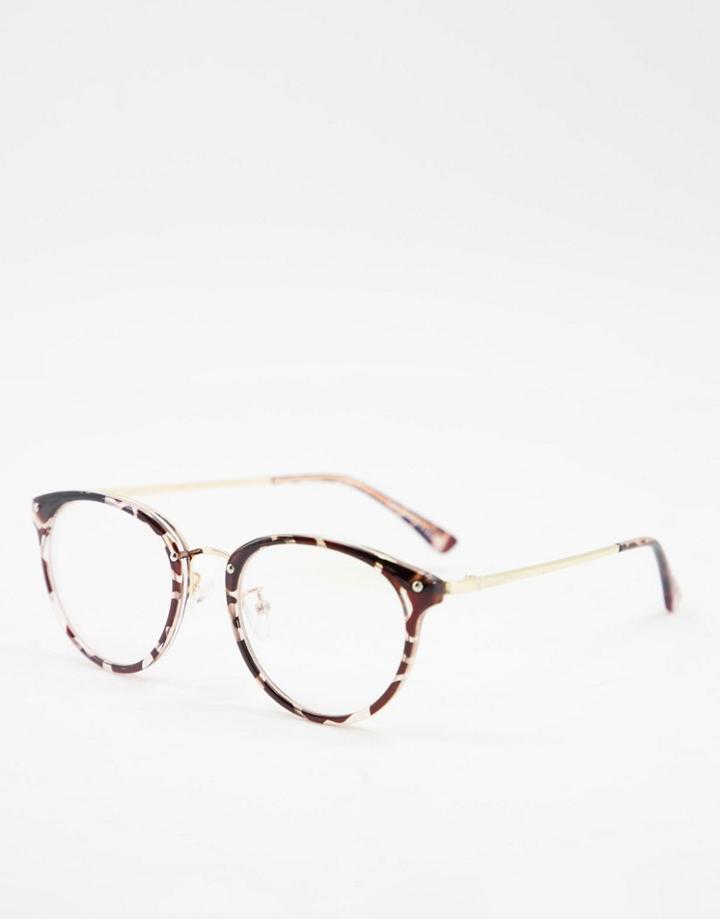 My Accessories Round Blue Light Glasses With Gray Tortoiseshell Frame-grey