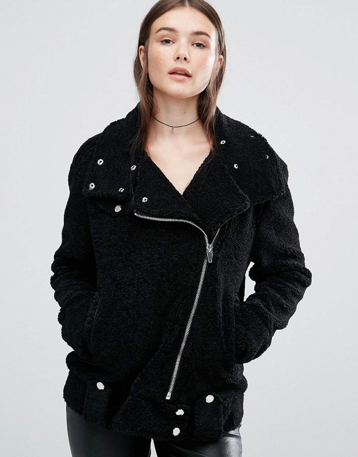 Blank Nyc Faux Shearling Jacket - Black