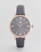 Asos Curve Charcoal And Rose Gold Watch - Copper