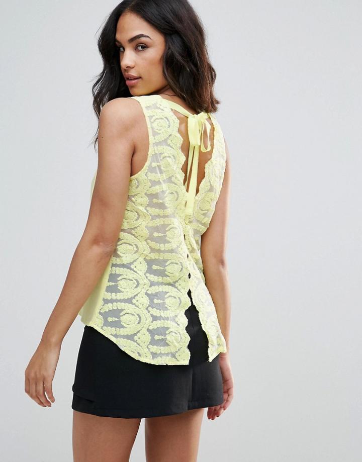 Frnch Tie Back Tank - Yellow