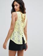 Frnch Tie Back Tank - Yellow