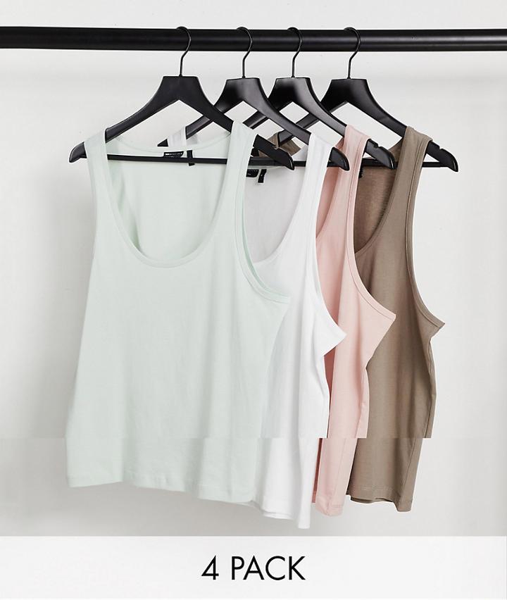 Asos Design 4 Pack Tank-multi