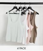Asos Design 4 Pack Tank-multi