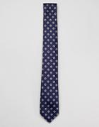 Ben Sherman Silk Geo Print Tie - Navy