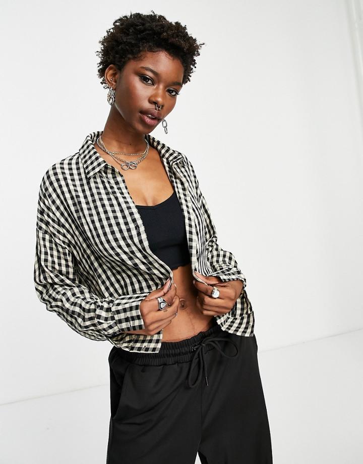 Heartbreak Cropped Shirt In Gingham - Part Of A Set-multi