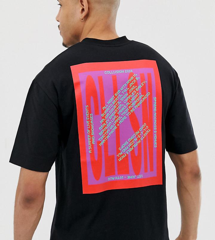 Collusion Tall Back Print T-shirt-black