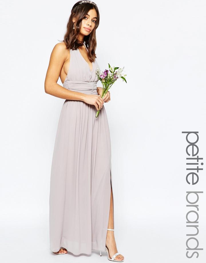 Tfnc Petite Wedding Halter Neck Chiffon Maxi Dress - Lavender