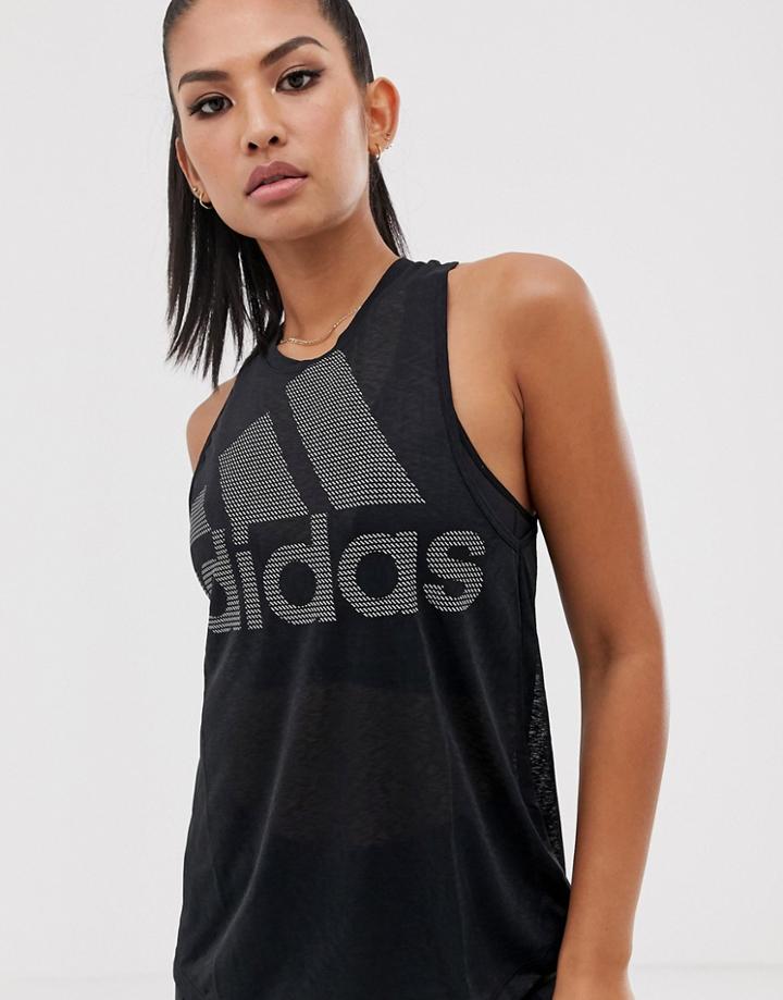 Adidas Training Logo Tank In Black