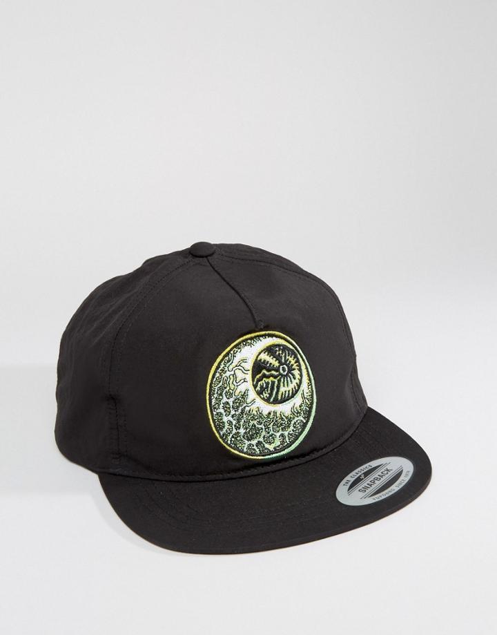 Volcom X Tetsunori Snapback Cap With Eyeball Logo - Black