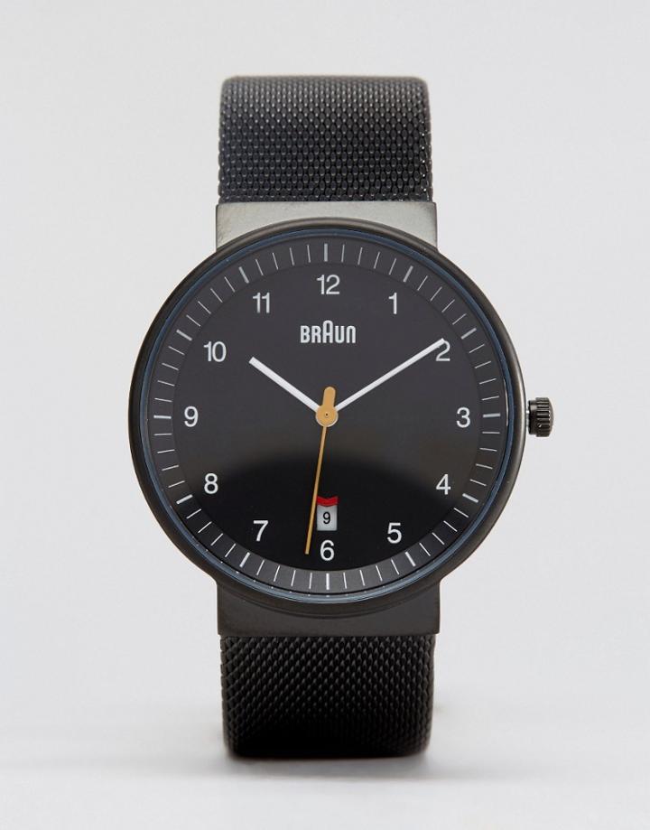 Braun Classic Leather Watch In Black - Black